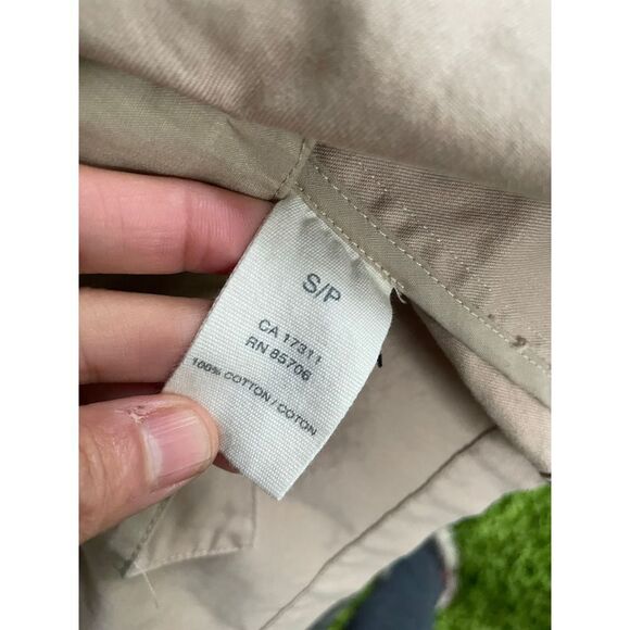 Buffalo by David Brenton tan/ camel color 3/4 length sleeve cotton button down p - Picture 2 of 5